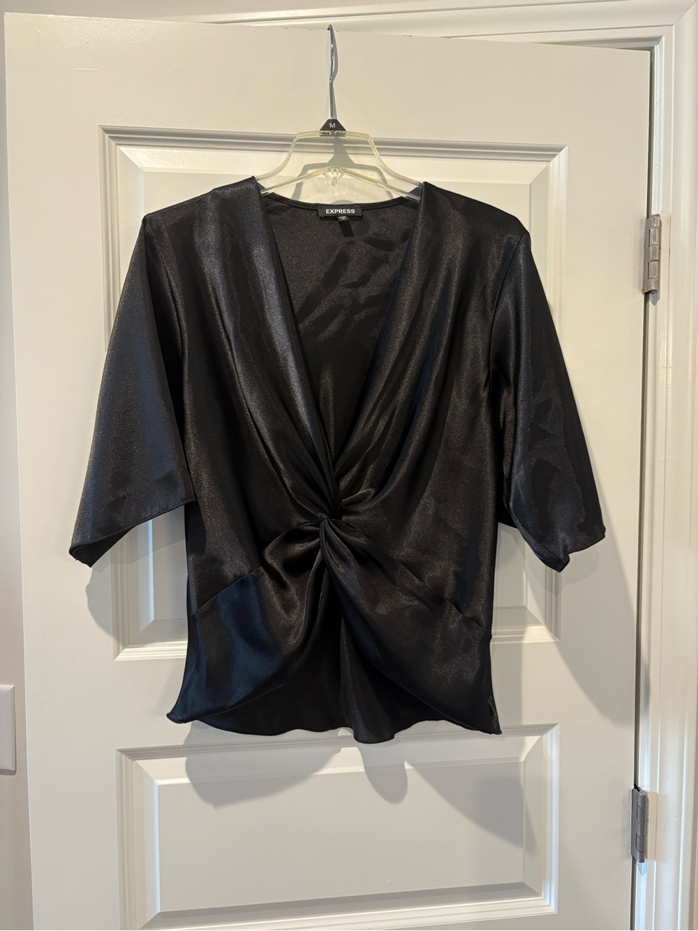 Express Black Twist-Front Blouse